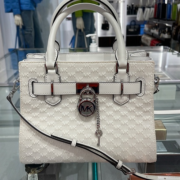 Michael Kors Hamilton Small Logo Embossed Washed Denim Satchel Crossbody 
NWT - Picture 15 of 16